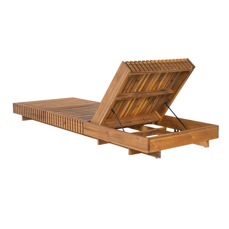 Christopher Knight Home - Lot de 2 chaises longues d'extérieur Lingard en bois d'acacia