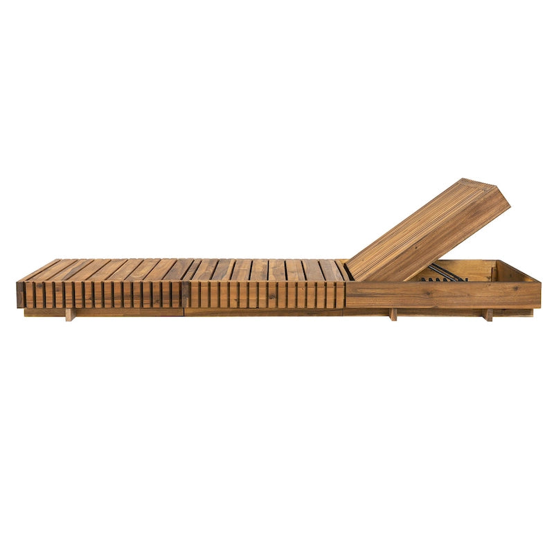 Christopher Knight Home - Lot de 2 chaises longues d'extérieur Lingard en bois d'acacia
