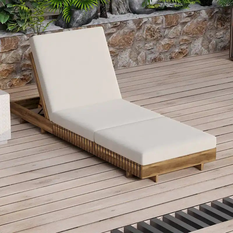 Christopher Knight Home - Lot de 2 chaises longues d'extérieur Lingard en bois d'acacia