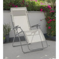 Chaise longue d'extérieur zéro gravité en acier de 76 cm avec assise en toile rembourrée - 75,9 x 90 x 125 cm