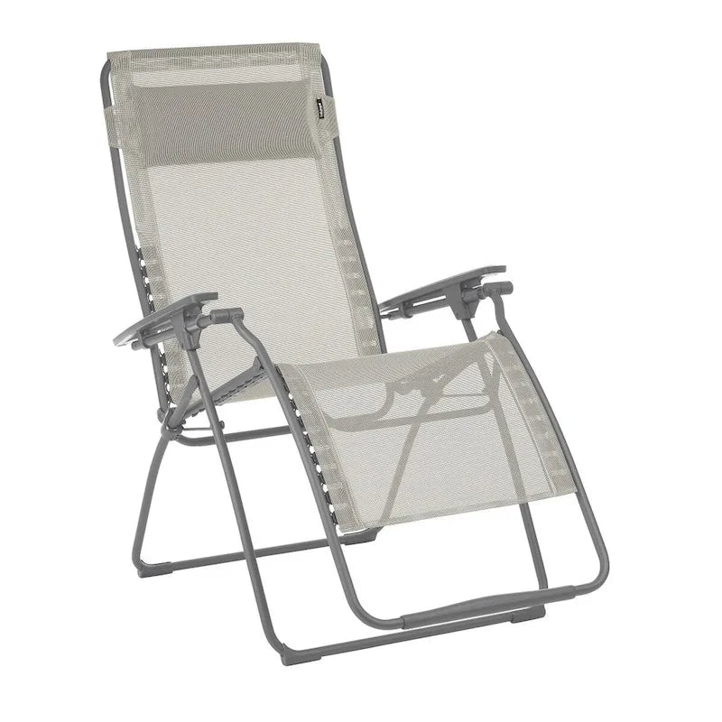 Chaise longue d'extérieur zéro gravité en acier de 76 cm avec assise en toile rembourrée - 75,9 x 90 x 125 cm