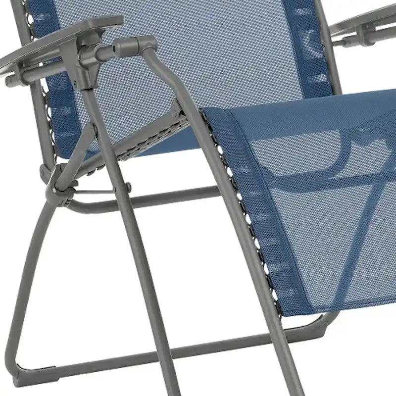 Chaise longue d'extérieur zéro gravité en acier de 76 cm avec assise en toile rembourrée - 75,9 x 90 x 125 cm