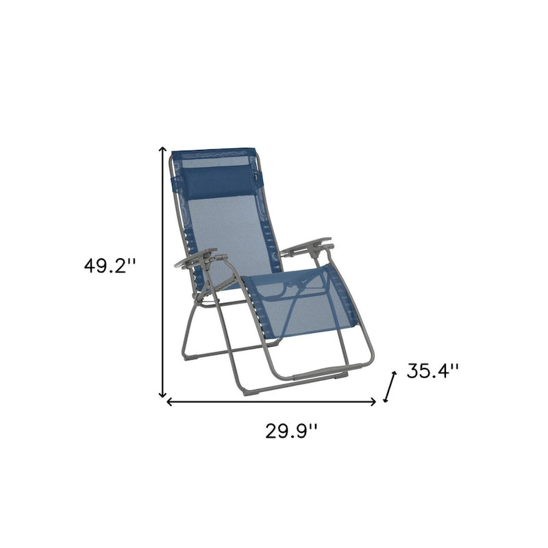 Chaise longue d'extérieur zéro gravité en acier de 76 cm avec assise en toile rembourrée - 75,9 x 90 x 125 cm