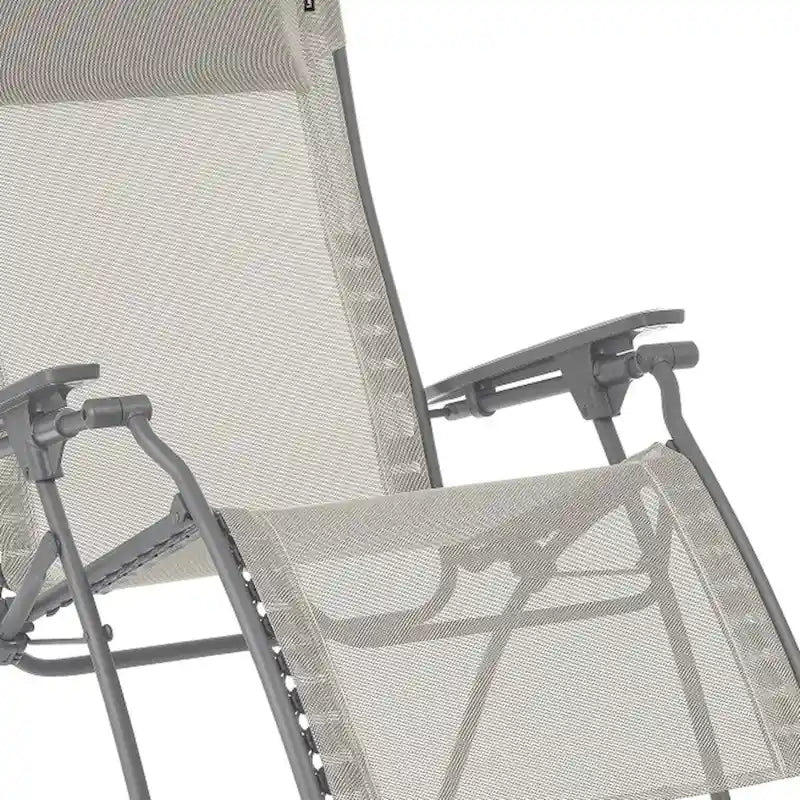 Chaise longue d'extérieur zéro gravité en acier de 76 cm avec assise en toile rembourrée - 75,9 x 90 x 125 cm