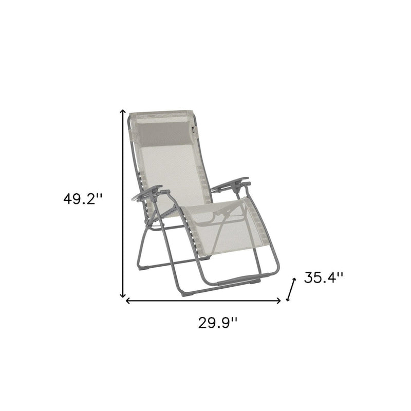 Chaise longue d'extérieur zéro gravité en acier de 76 cm avec assise en toile rembourrée - 75,9 x 90 x 125 cm