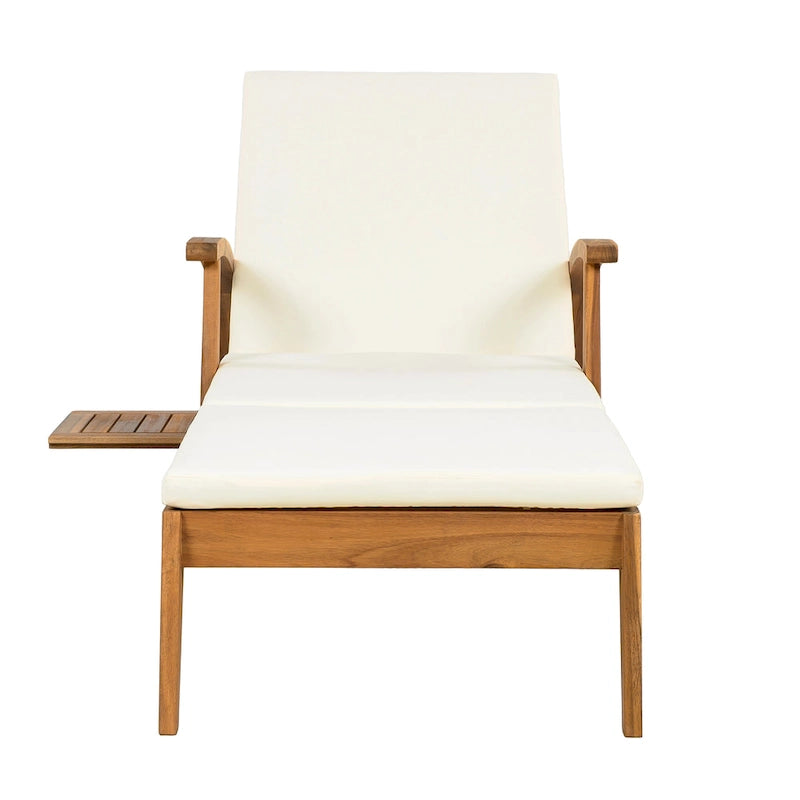 Christopher Knight Home - Azazel Chaise longue d'extérieur en bois d'acacia avec table d'appoint