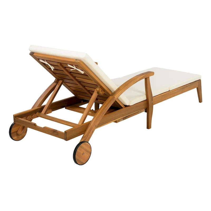 Christopher Knight Home - Azazel Chaise longue d'extérieur en bois d'acacia avec table d'appoint