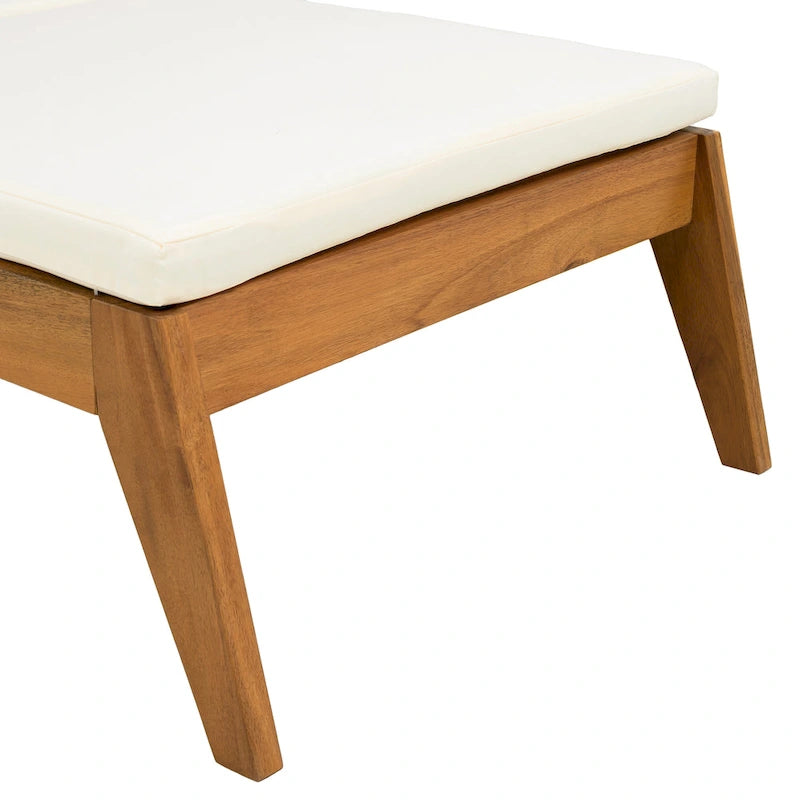 Christopher Knight Home - Azazel Chaise longue d'extérieur en bois d'acacia avec table d'appoint