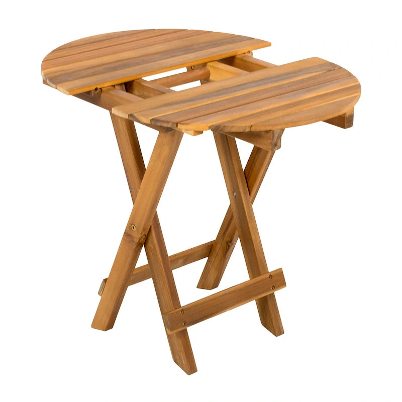 Christopher Knight Home - Azazel Chaise longue d'extérieur en bois d'acacia avec table d'appoint