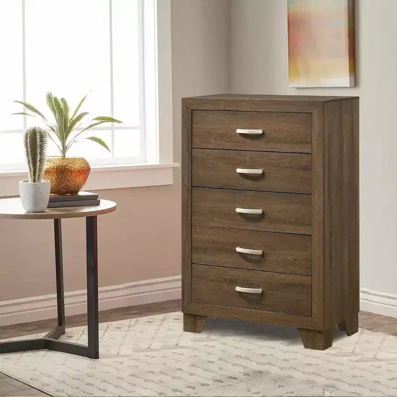 Commode 5 tiroirs, 32 po, chêne