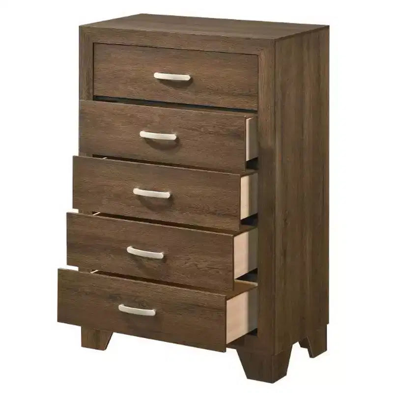 Commode 5 tiroirs, 32 po, chêne