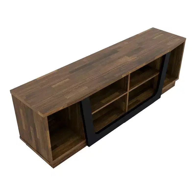 Meuble TV transitoire pour téléviseurs jusqu'à 7", hickory clair, gestion des câbles