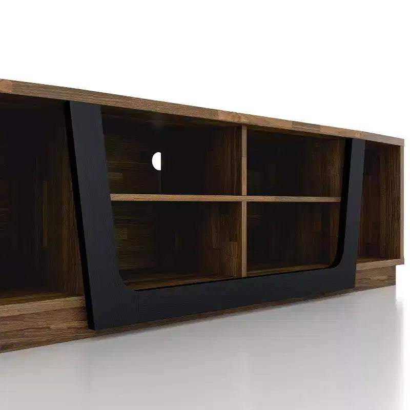 Meuble TV transitoire pour téléviseurs jusqu'à 7", hickory clair, gestion des câbles