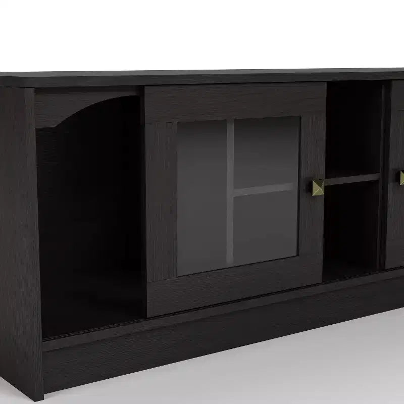 Meuble TV moderne pour téléviseurs jusqu'à 70", Espresso, Étagères ouvertes, Capacité de 150 lb