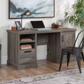 Bureau d'ordinateur à double piédestal avec tiroir classeur et rangement CPU dissimulé, Pin Galet
