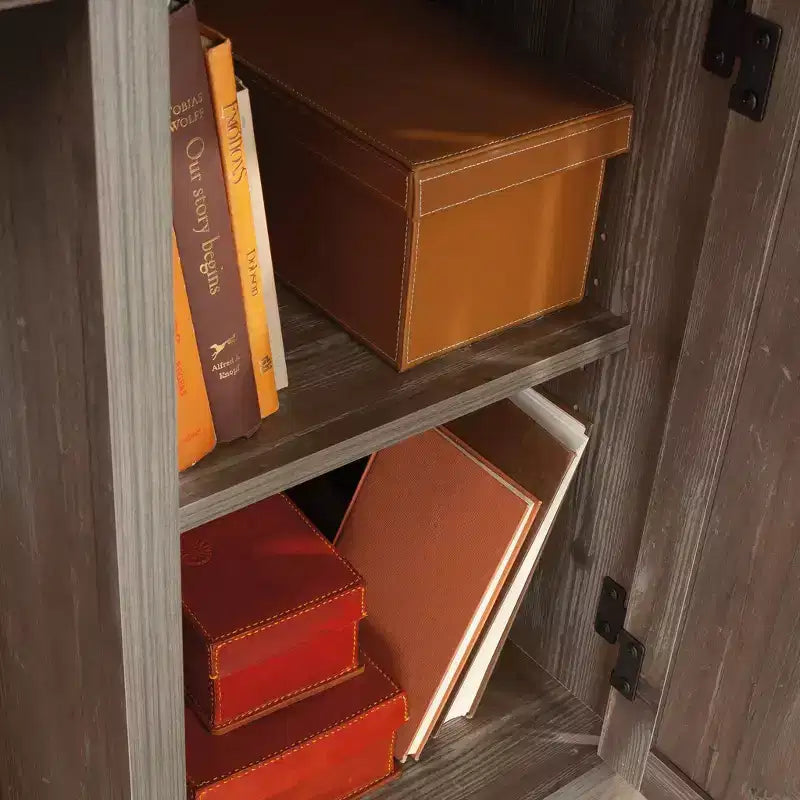 Bureau d'ordinateur à double piédestal avec tiroir classeur et rangement CPU dissimulé, Pin Galet