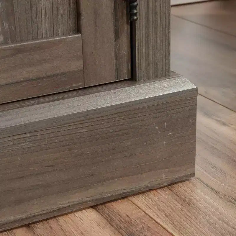 Bureau d'ordinateur à double piédestal avec tiroir classeur et rangement CPU dissimulé, Pin Galet