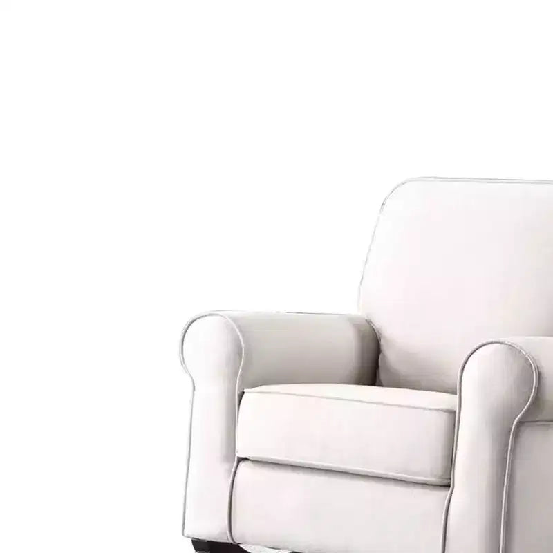 Fauteuil à bascule de 37 po, tissu lin beige, cadre en métal