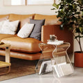 Tabouret et porte-revues en acrylique, transparent