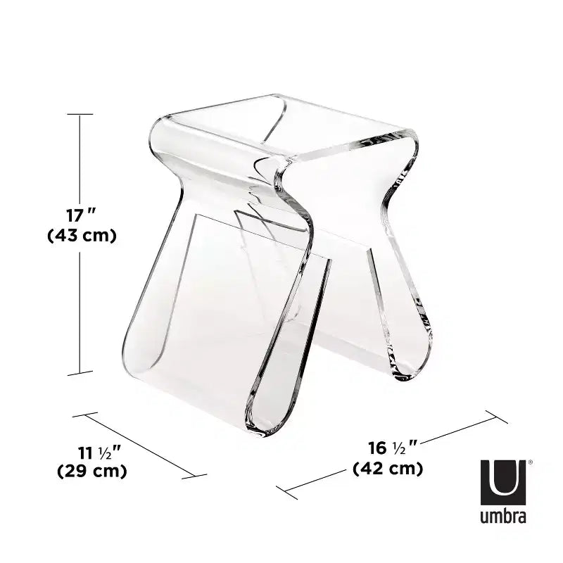 Tabouret et porte-revues en acrylique, transparent