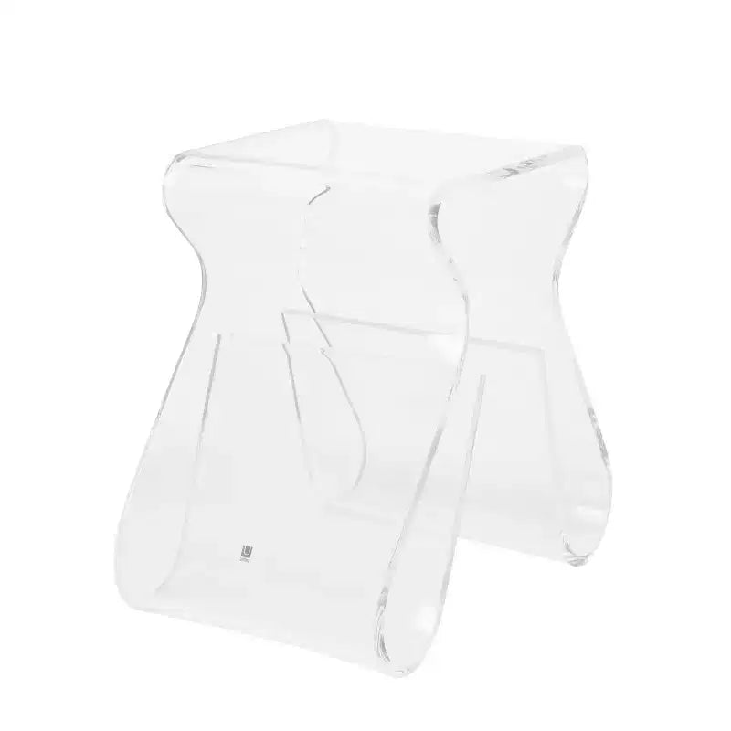 Tabouret et porte-revues en acrylique, transparent