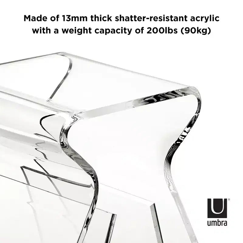 Tabouret et porte-revues en acrylique, transparent