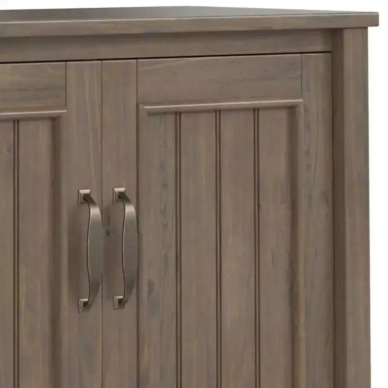 Meuble de rangement bas, Marron fumé, Style contemporain, Pin et contreplaqué