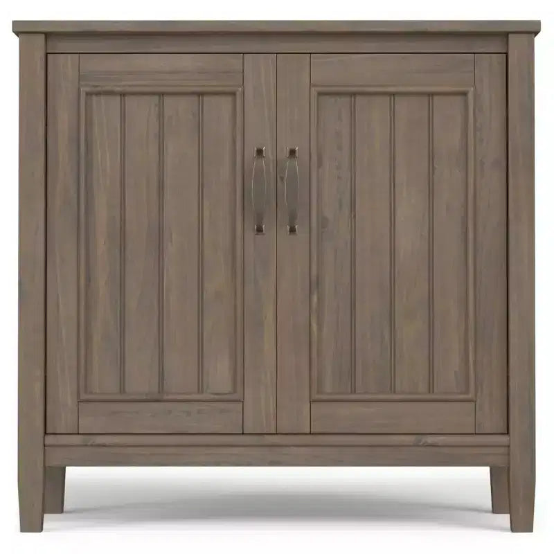 Meuble de rangement bas, Marron fumé, Style contemporain, Pin et contreplaqué