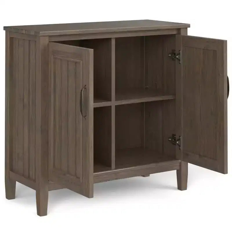 Meuble de rangement bas, Marron fumé, Style contemporain, Pin et contreplaqué