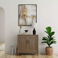 Meuble de rangement bas, Marron fumé, Style contemporain, Pin et contreplaqué