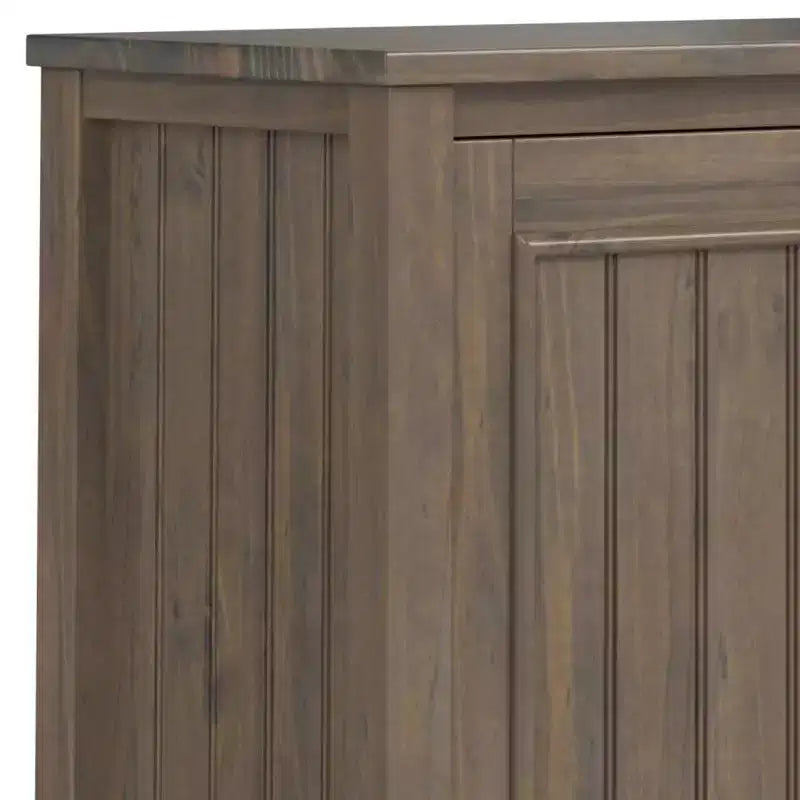 Meuble de rangement bas, Marron fumé, Style contemporain, Pin et contreplaqué