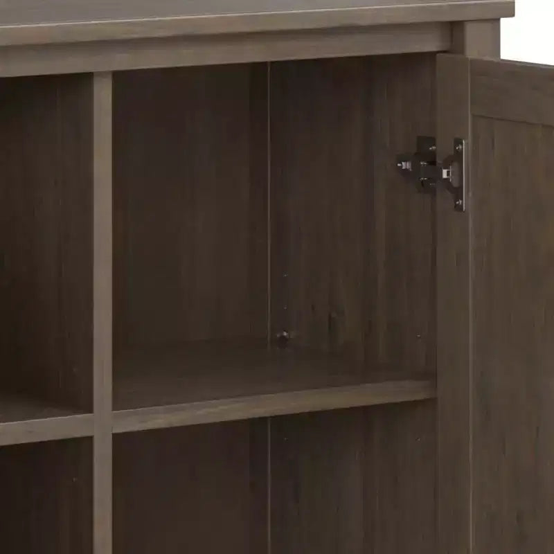 Meuble de rangement bas, Marron fumé, Style contemporain, Pin et contreplaqué