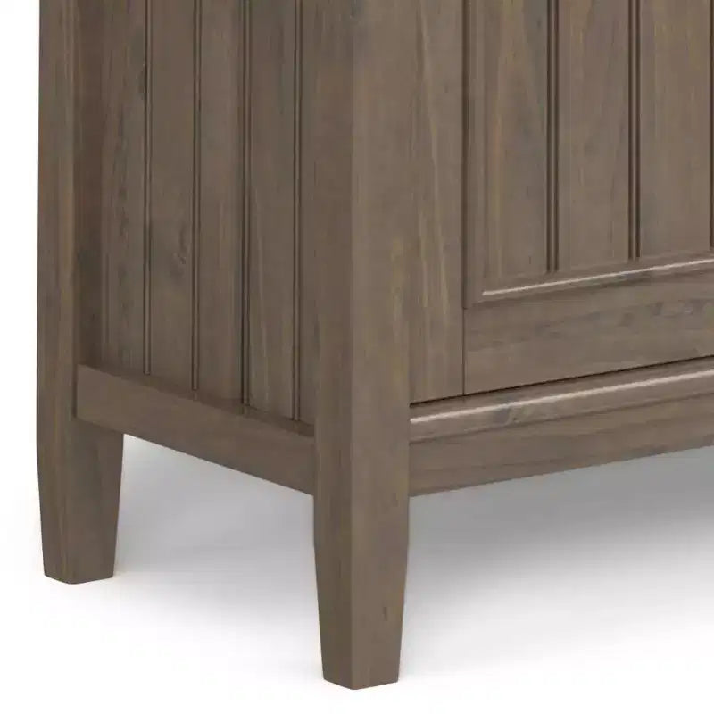 Meuble de rangement bas, Marron fumé, Style contemporain, Pin et contreplaqué