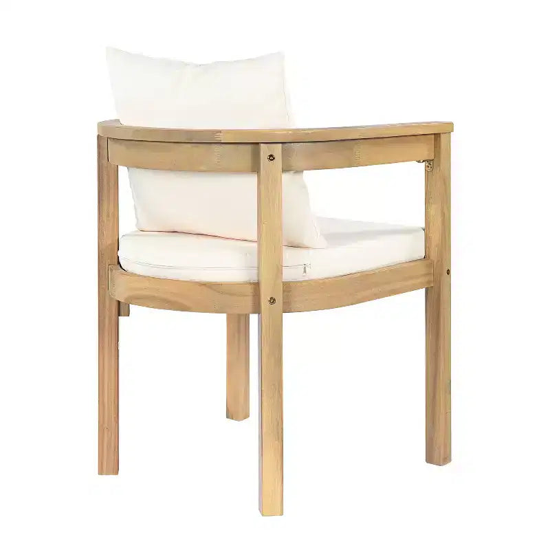 Ensemble de salle à manger d'extérieur rustique Christopher Knight Home Irene 9 pièces en bois d'acacia avec chaises à dossier incurvé et coussins
