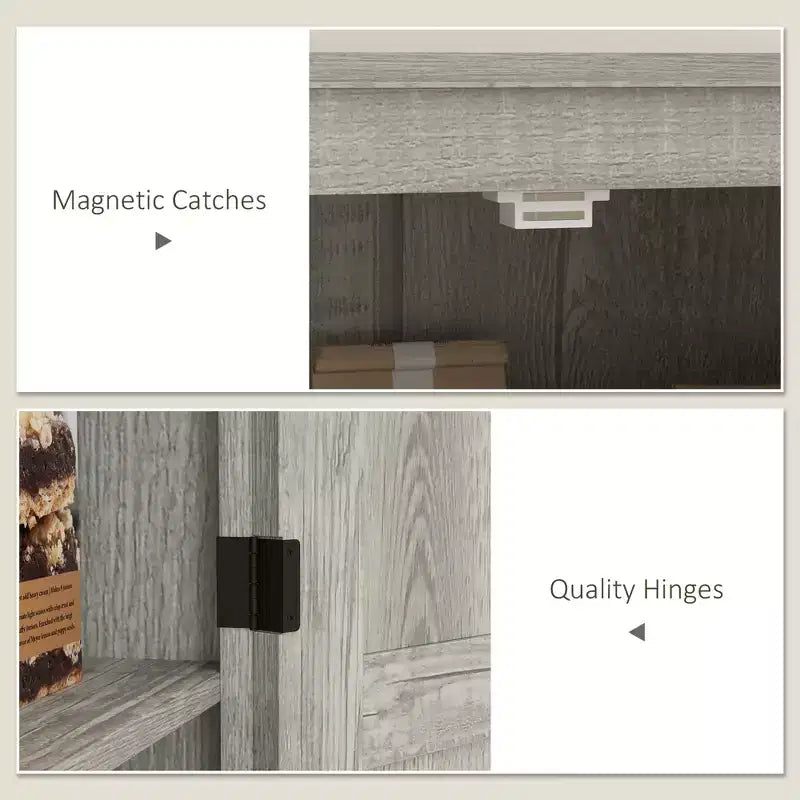 HOMCOM Armoire de garde-manger de ferme de 183 cm avec portes de grange, meuble de rangement de cuisine haut avec étagères réglables et tiroir