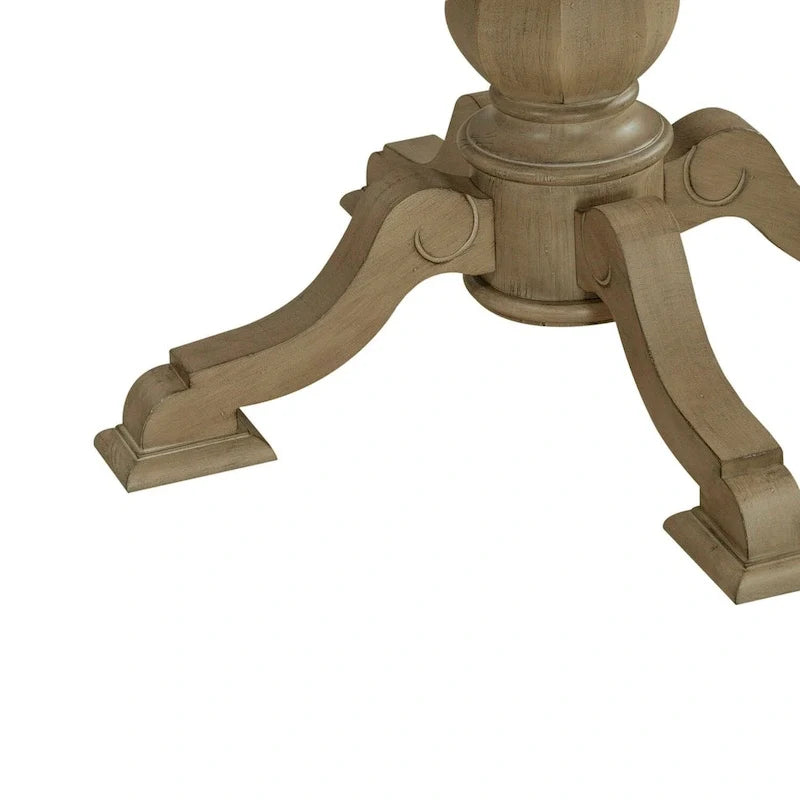 Table à dîner ronde sur pied Magnolia Manor avec rallonges escamotables - 2 finitions