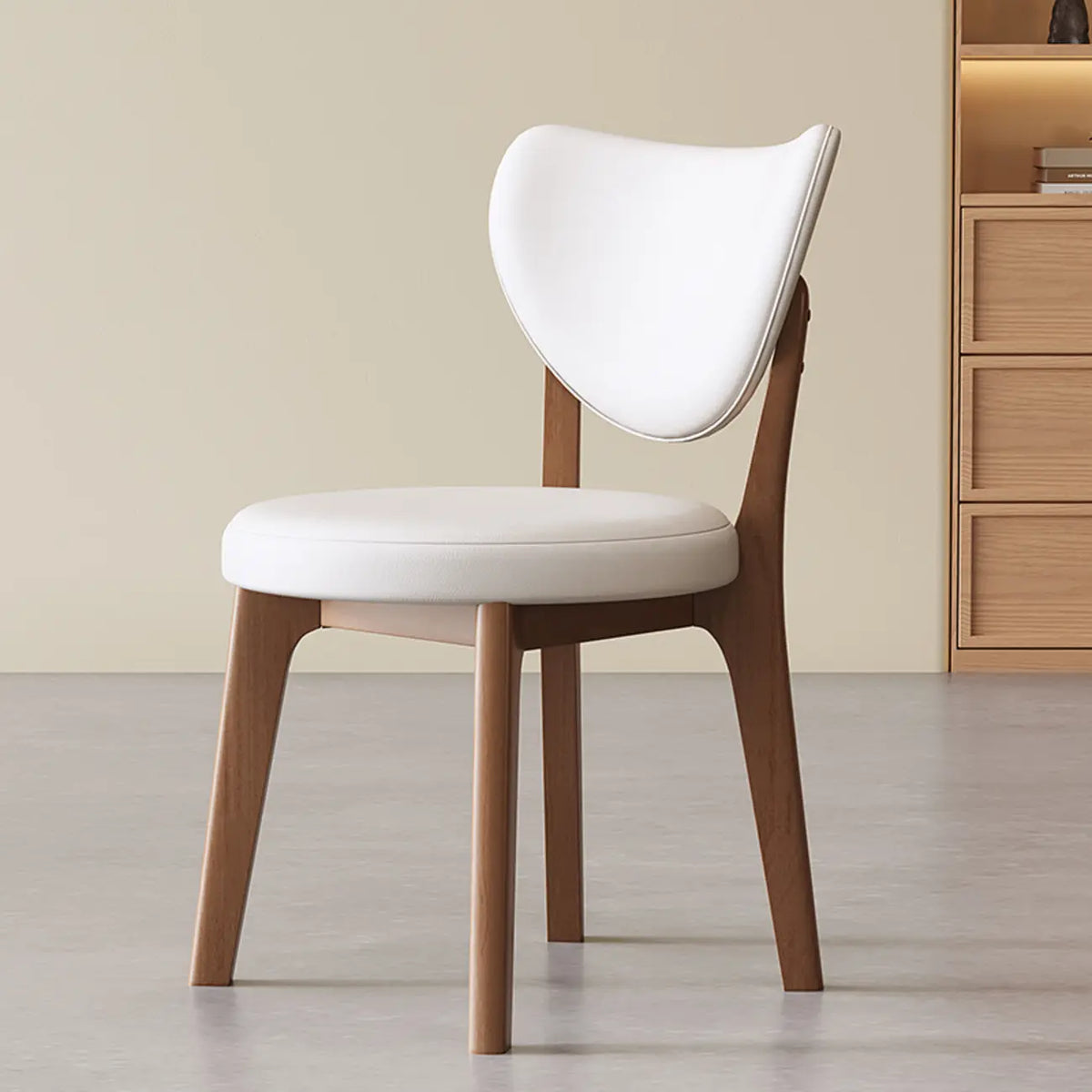 Chaise de salle à manger sans accoudoirs moderne en similicuir à dossier haut