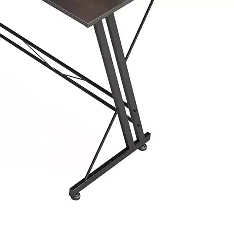Bureau d'angle en L pour ordinateur et télétravail avec support d'écran amovible, montage facile, noyer noir