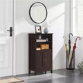 Meuble bas de salle de bain avec double porte et étagères réglables
