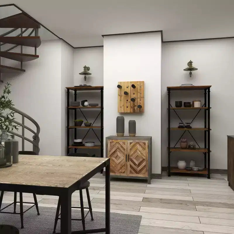 Range-bouteilles mural rustique en bois marron