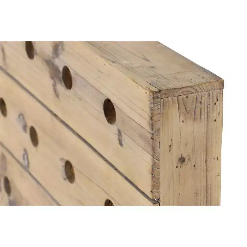 Range-bouteilles mural rustique en bois marron