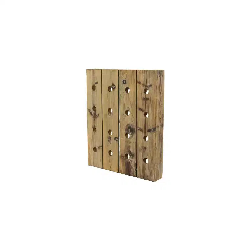Range-bouteilles mural rustique en bois marron