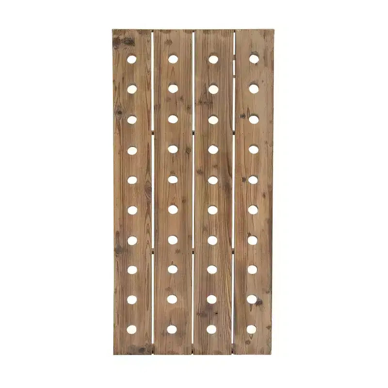 Range-bouteilles mural rustique en bois marron