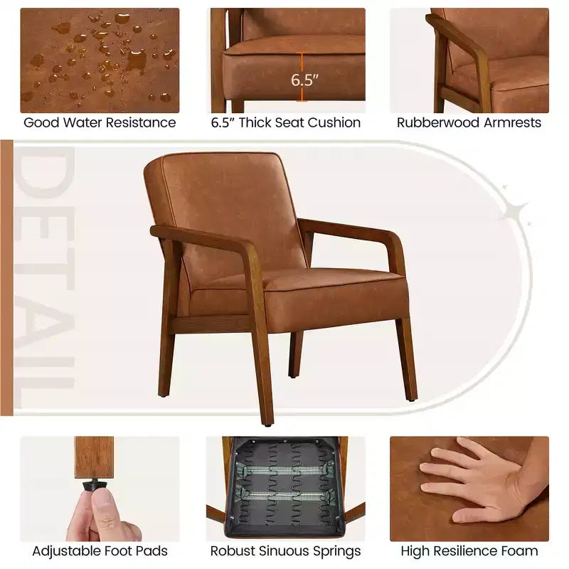 Fauteuil d'appoint moderne en similicuir
