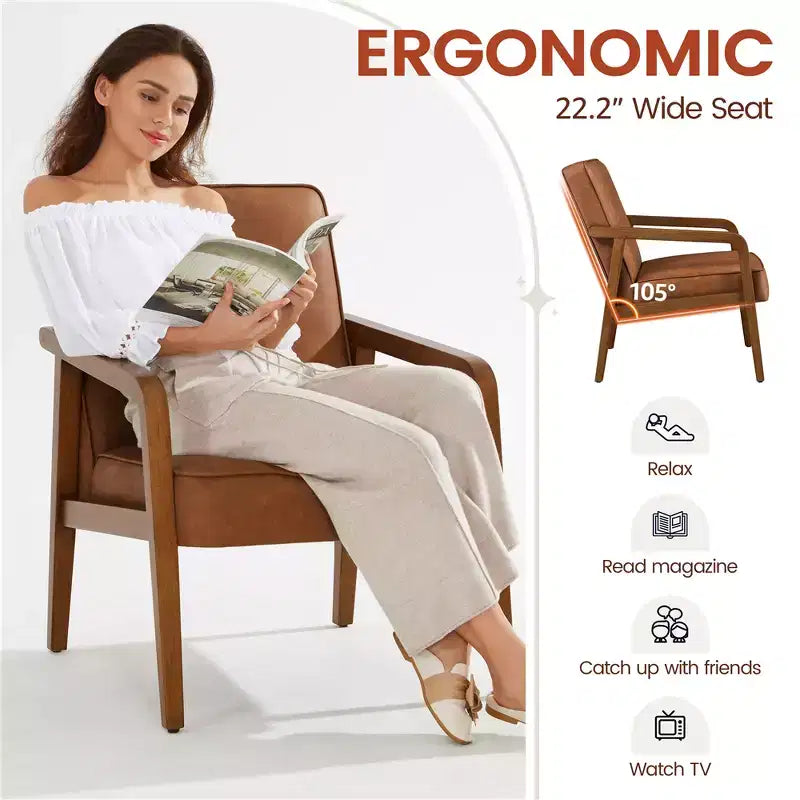 Fauteuil d'appoint moderne en similicuir