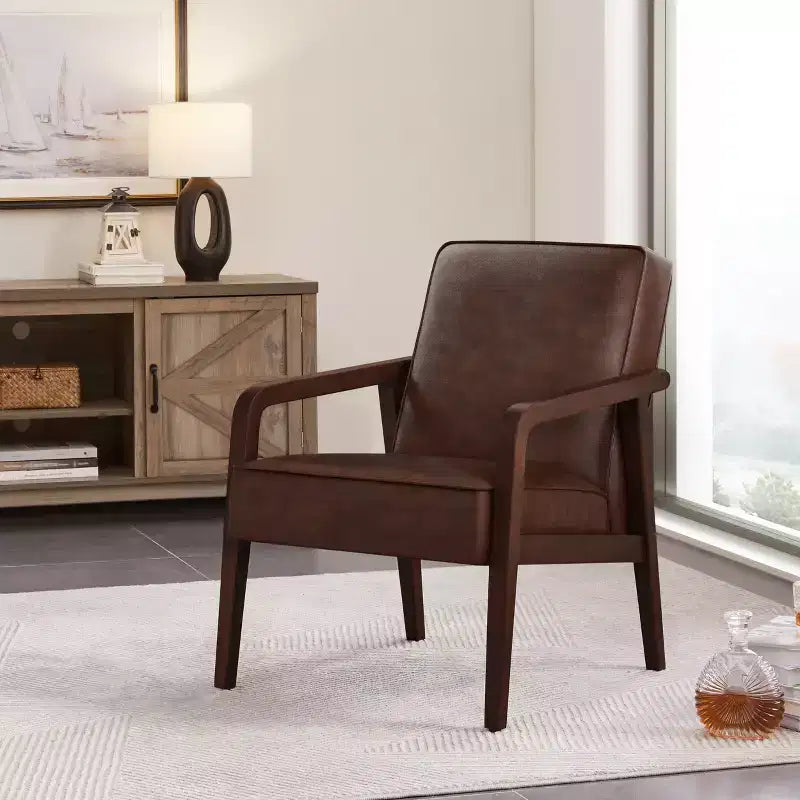 Fauteuil d'appoint moderne en similicuir