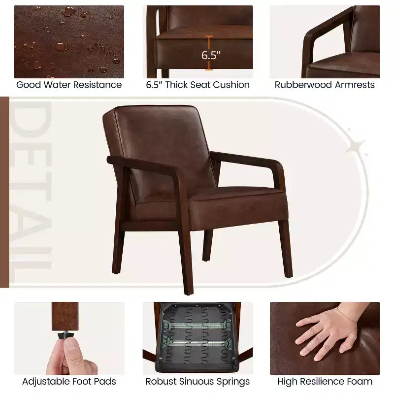 Fauteuil d'appoint moderne en similicuir