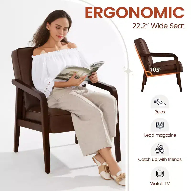 Fauteuil d'appoint moderne en similicuir