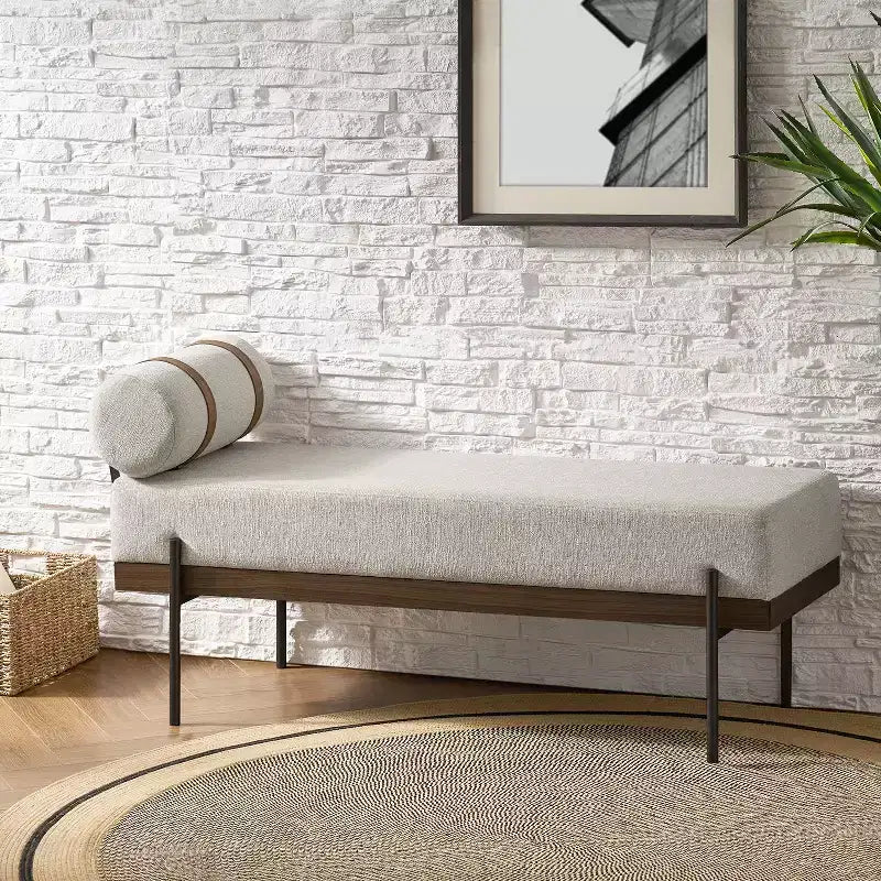 Banc d'entrée avec coussin amovible, style industriel
