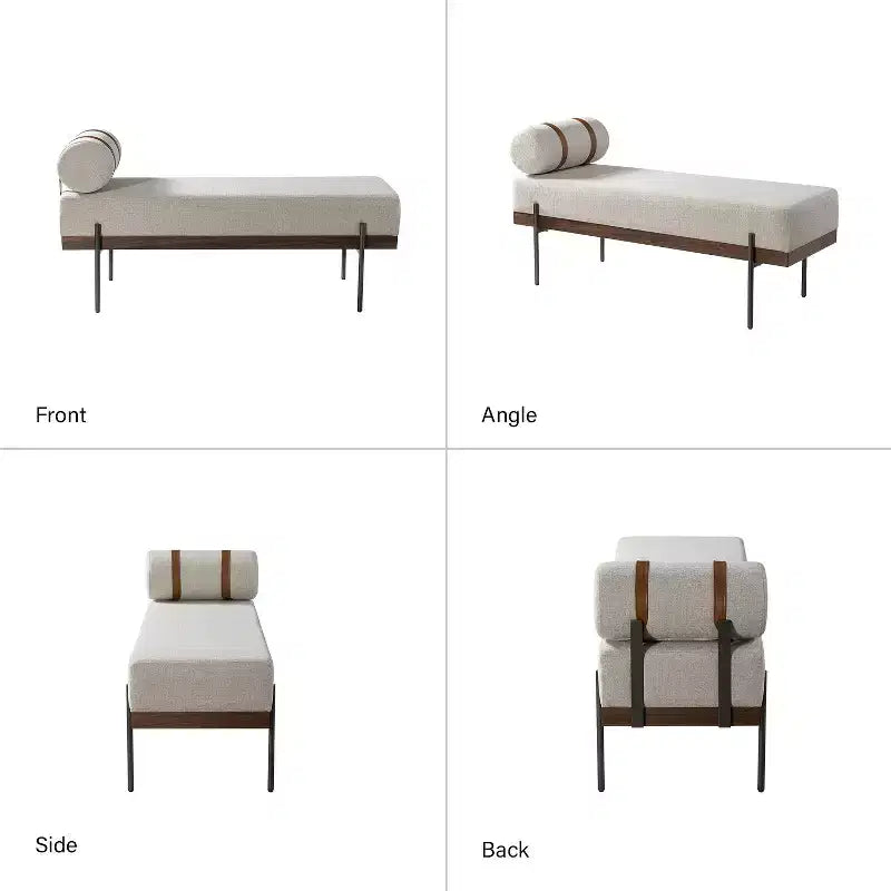 Banc d'entrée avec coussin amovible, style industriel